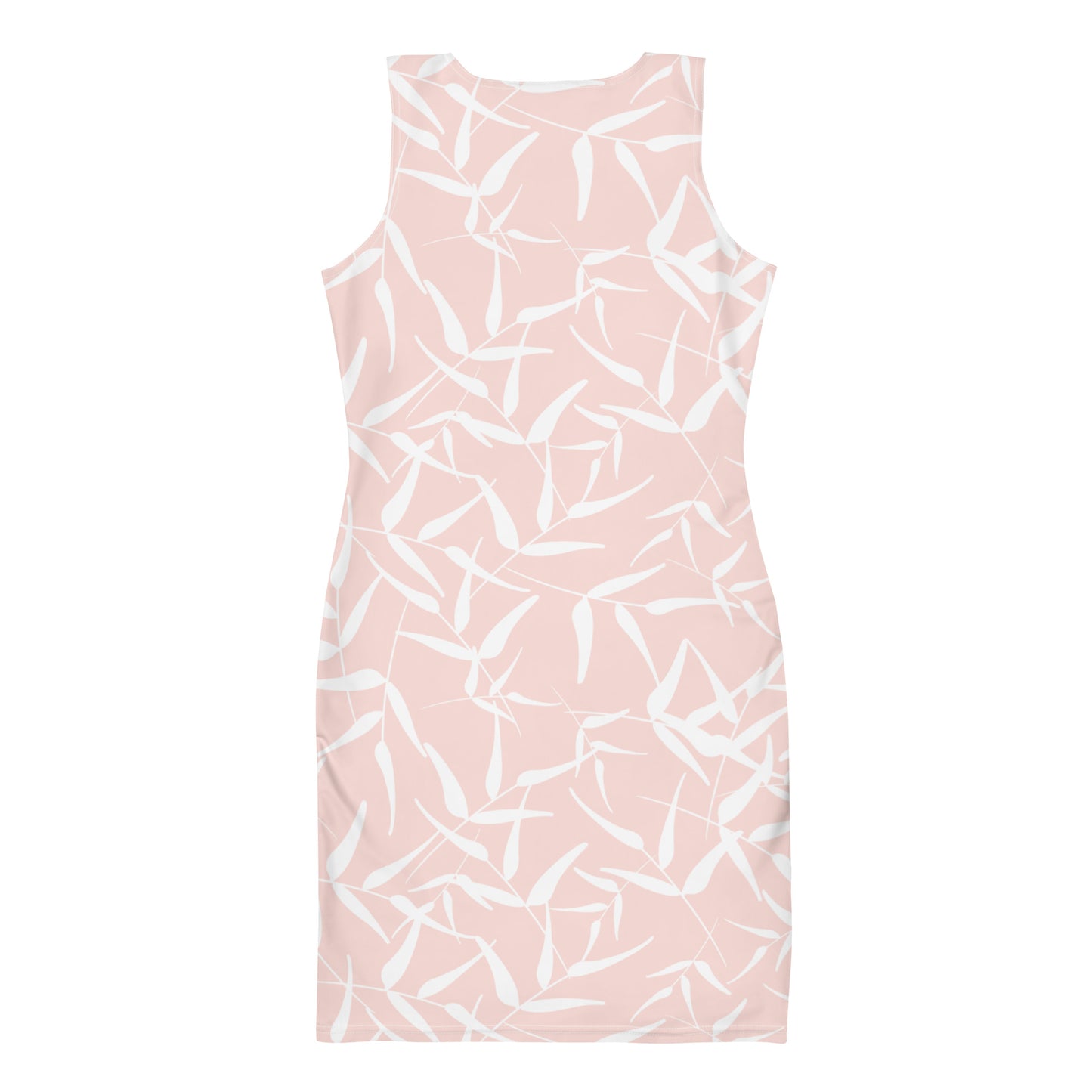 Bodycon dress - Leaves (Pink)