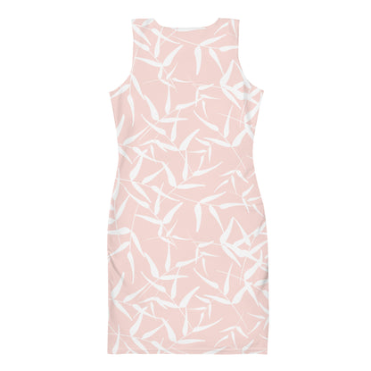 Bodycon dress - Leaves (Pink)