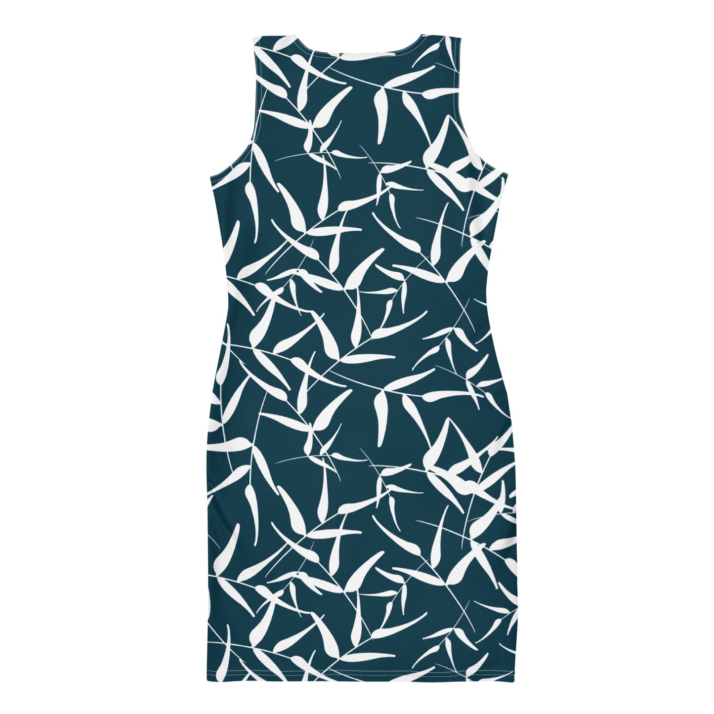 Bodycon dress - Leaves (Dark Blue)