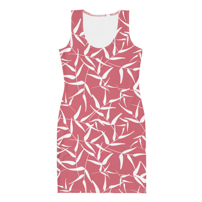 Bodycon dress - Leaves (Peach Pink)