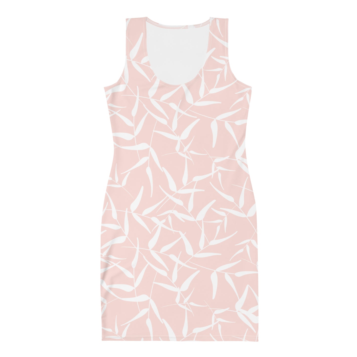 Bodycon dress - Leaves (Pink)