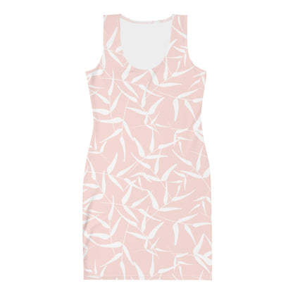 Bodycon dress - Leaves (Pink)