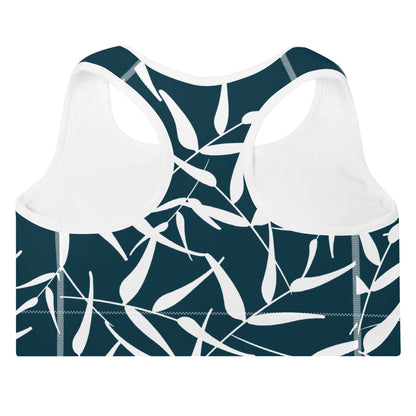 Sports Bra - Leaves (Dark Blue)