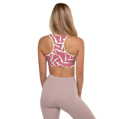 Sports Bra - Leaves (Pink)