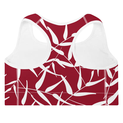 Sports Bra - Leaves (Red)