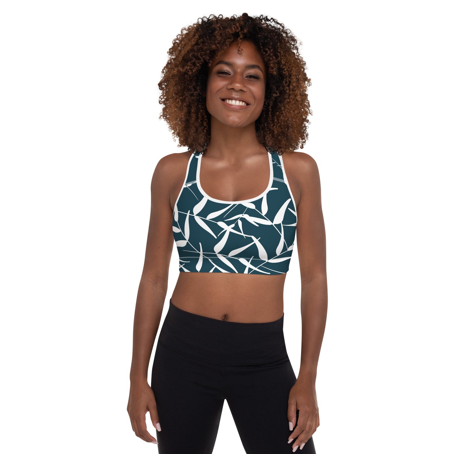 Sports Bra - Leaves (Dark Blue)