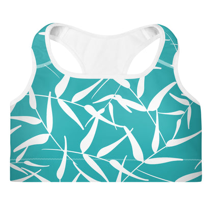 Sports Bra - Leaves (Blue)