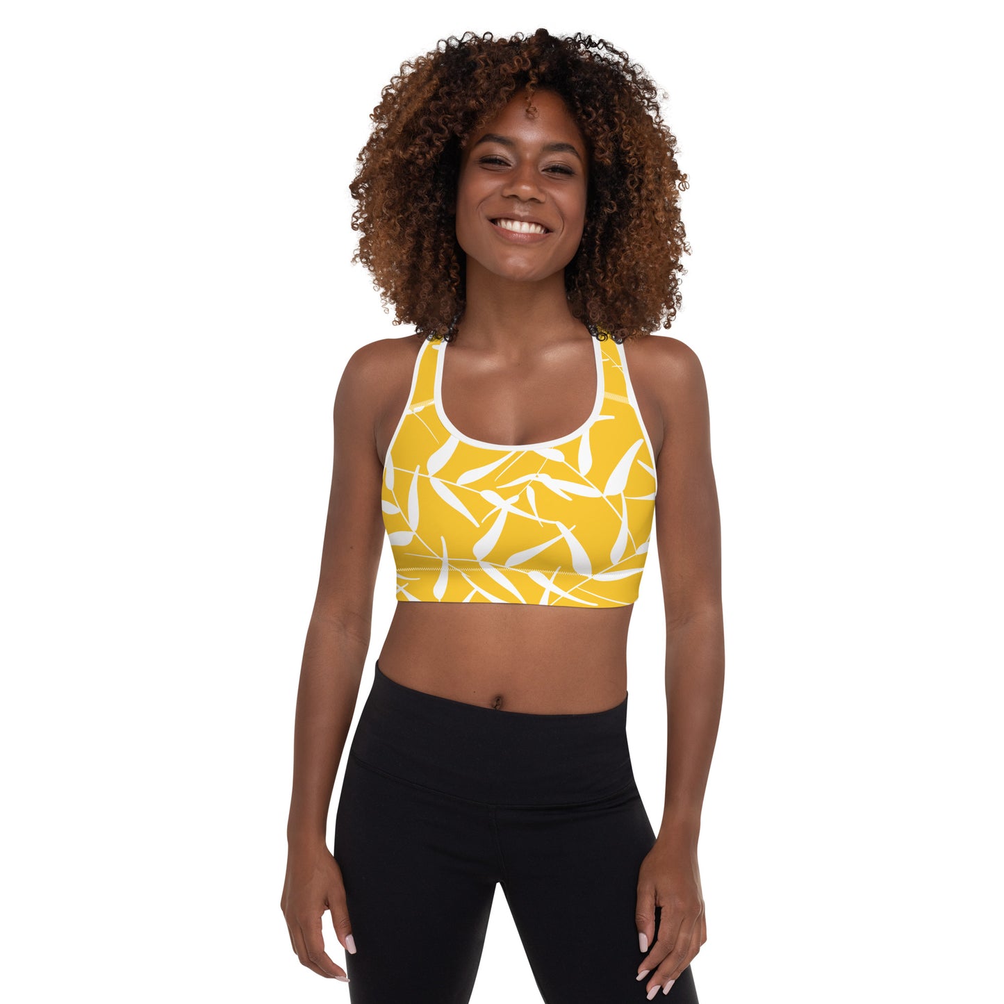 Sports Bra - Leaves (Yellow)