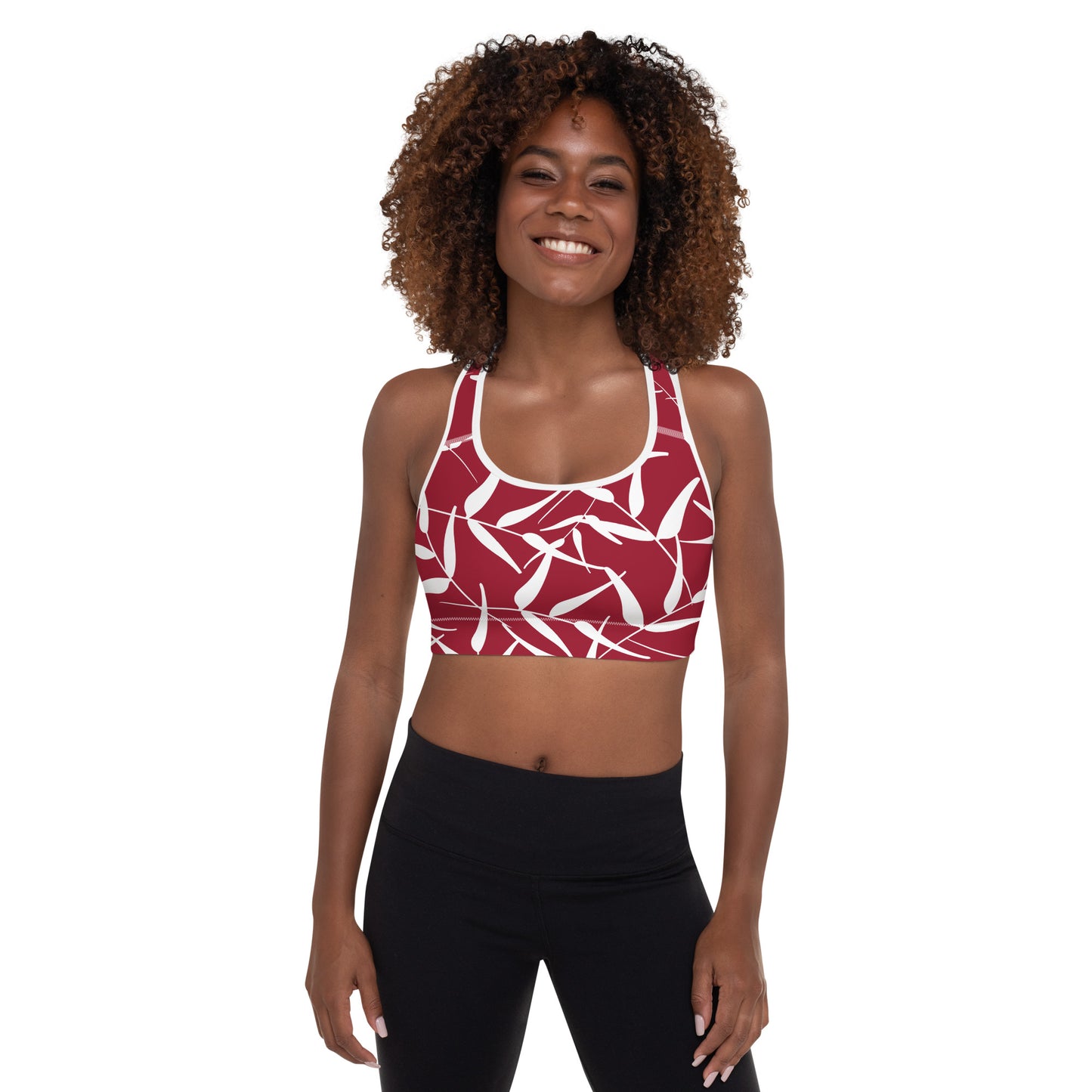 Sports Bra - Leaves (Red)