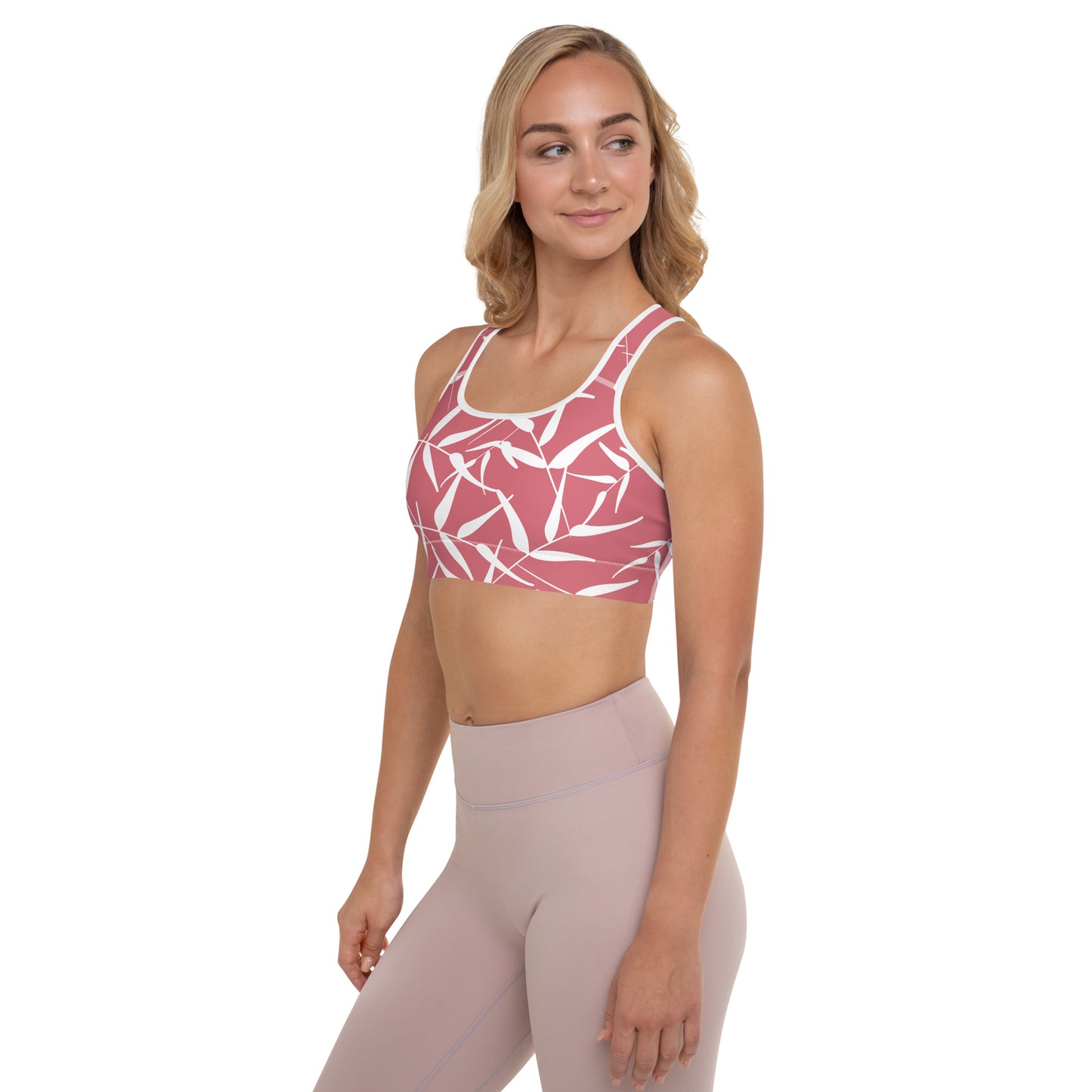 Sports Bra - Leaves (Pink)