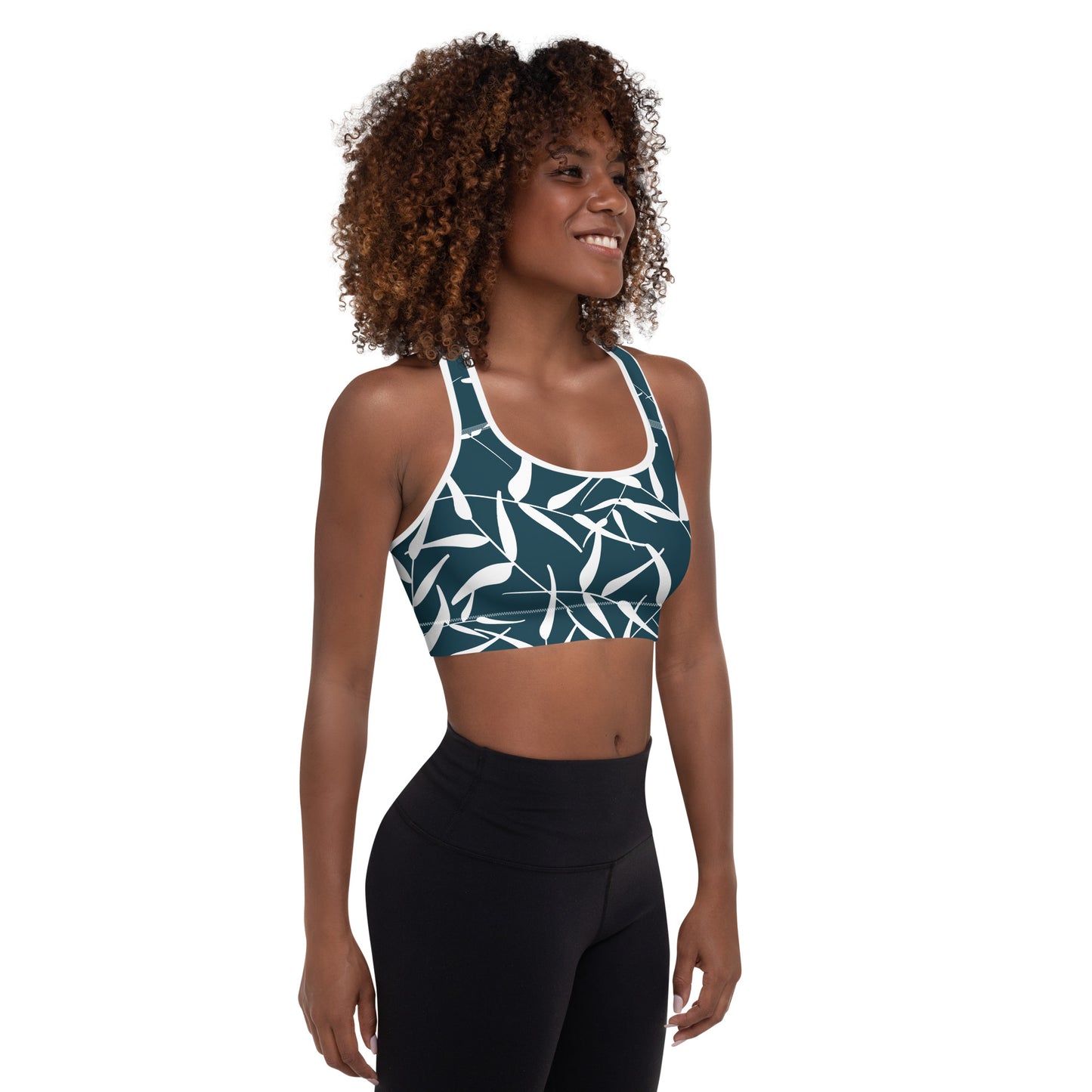 Sports Bra - Leaves (Dark Blue)