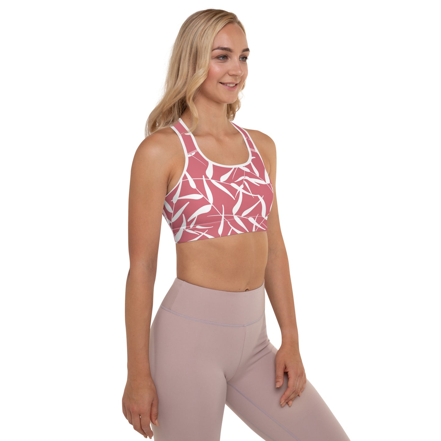 Sports Bra - Leaves (Pink)