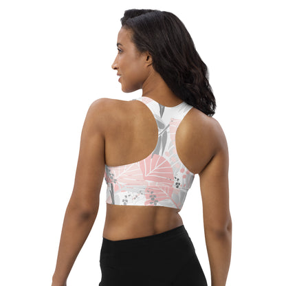 Longline Sports Bra - Fanfare (Pink & Grey)