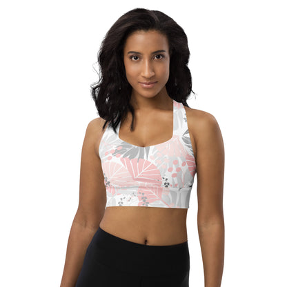 Longline Sports Bra - Fanfare (Pink & Grey)