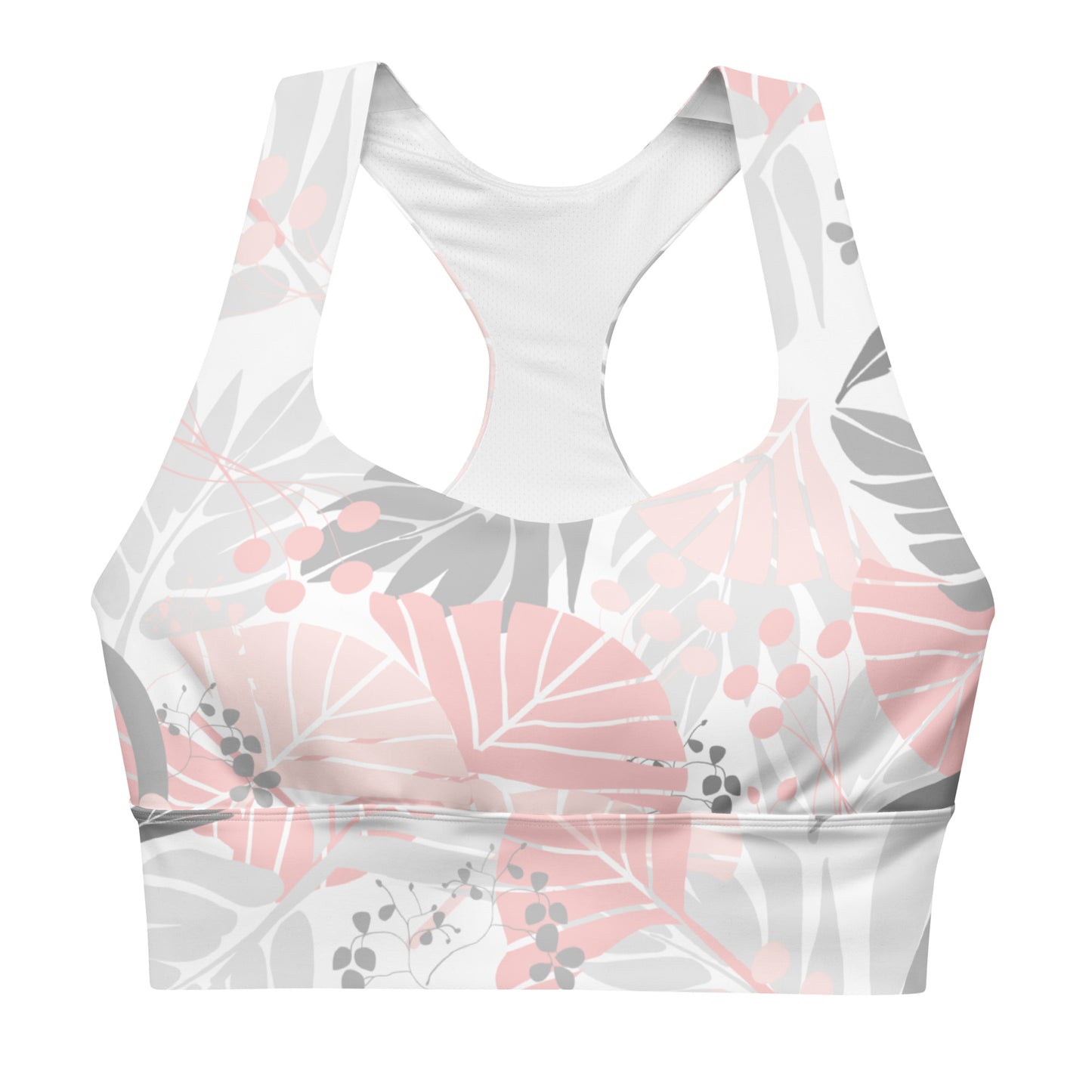 Longline Sports Bra - Fanfare (Pink & Grey)