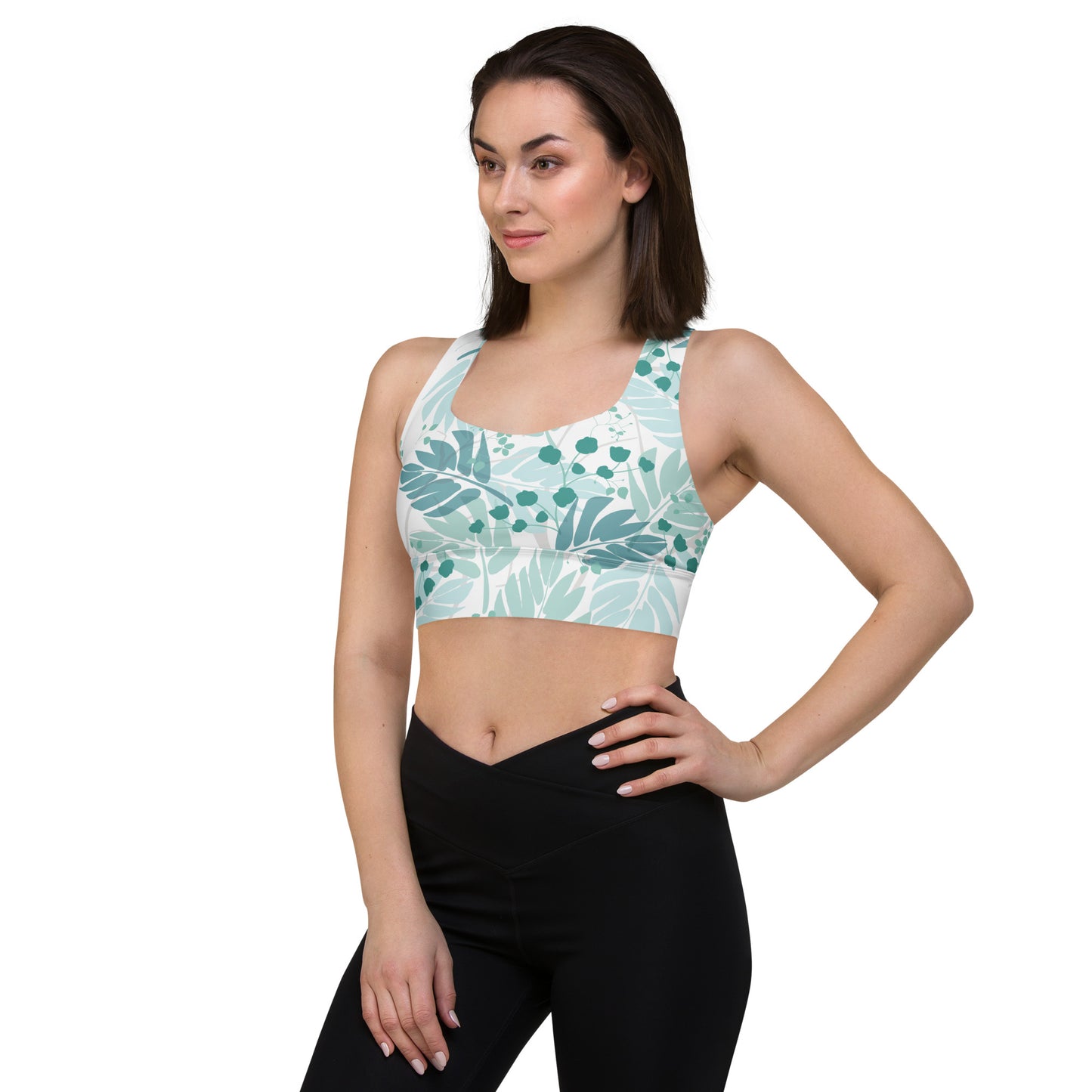 Longline Sports Bra - Eden (Blue)