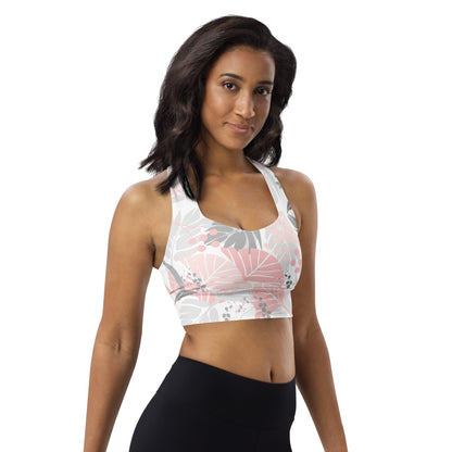 Longline Sports Bra - Fanfare (Pink & Grey)